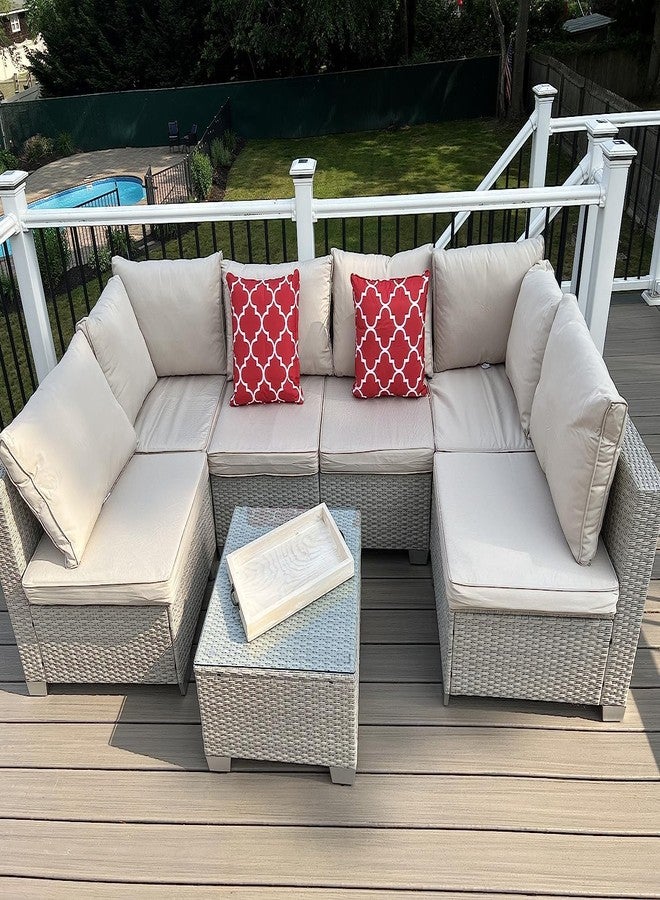 Sqodok Patio Furniture Cushion Covers Outdoor Cushion Covers Set of 2 Replacement Cushions for Outdoor Furniture Large Waterproof 24x22 Sectional Cushions Cover (Tan, 24"x22"x4"-2 PACK) - Image 5